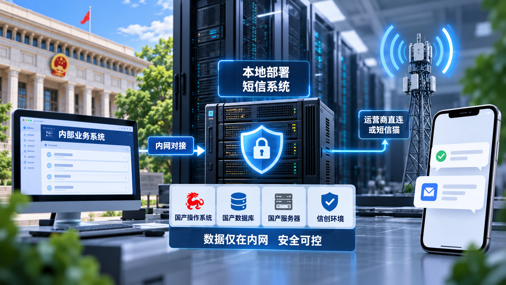 政务系统短信平台架构图